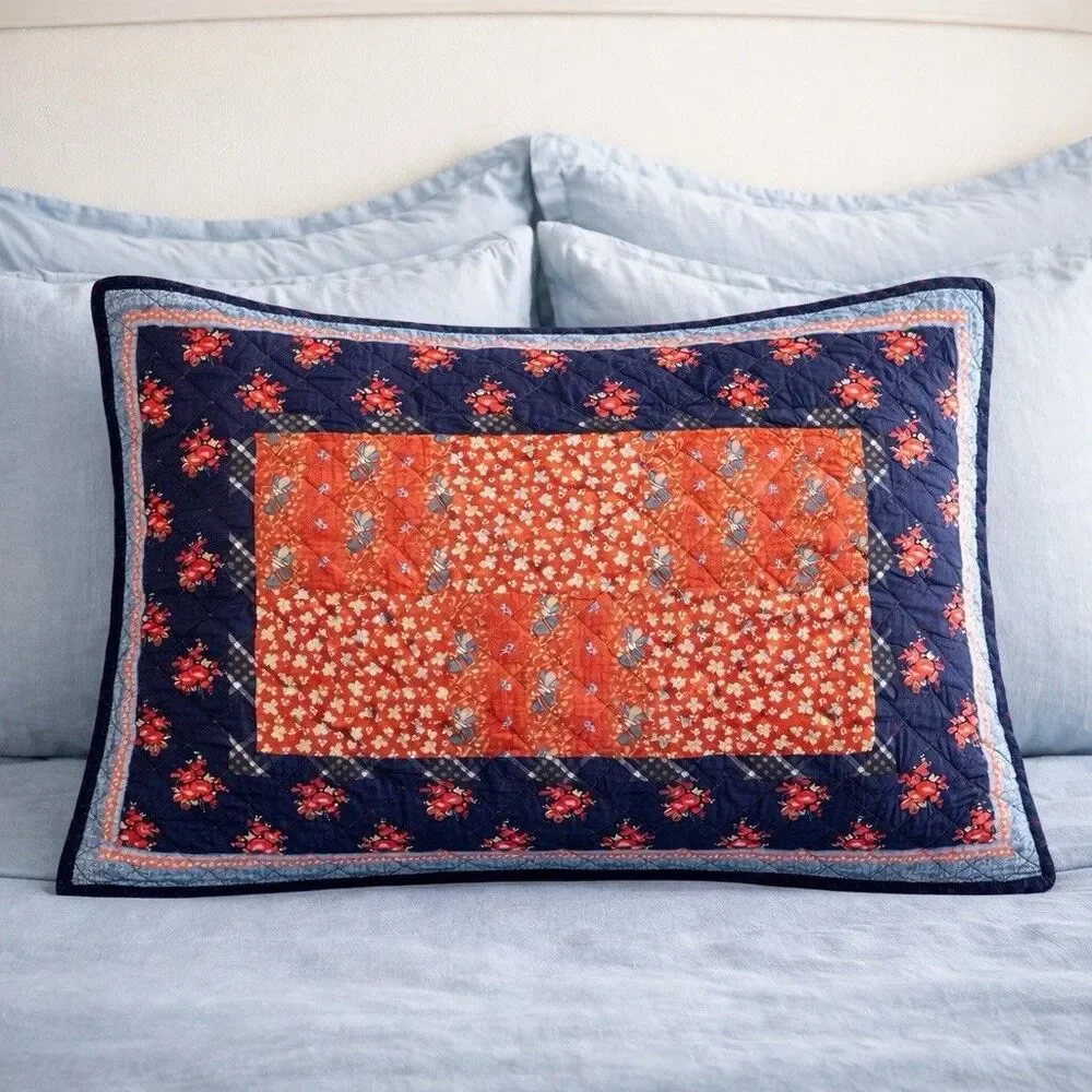 Lauren Ralph‎ Lauren Claremont Quilted Floral Patchwork Sham Standard 20x26